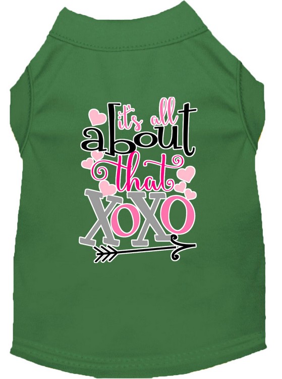 All about that XOXO Screen Print Dog Shirt Green Med